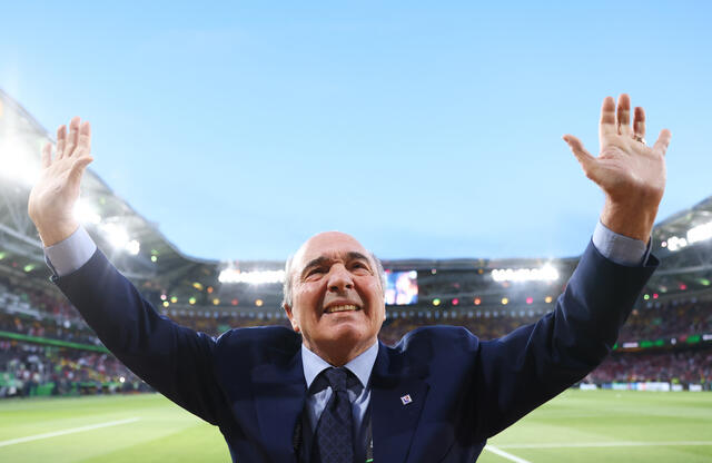 Il presidente della Fiorentina Rocco Commisso prima della finale di Conference tra viola e Olympiakos