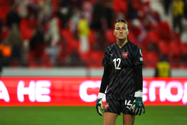 Sara Cetinja con la nazionale serba
